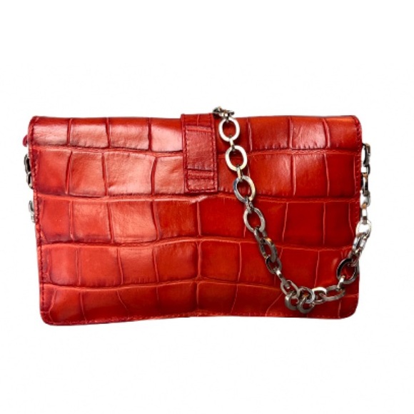 Furla Greta Red Croc-Embossed Chain Excellent condition - Picture 2 of 6